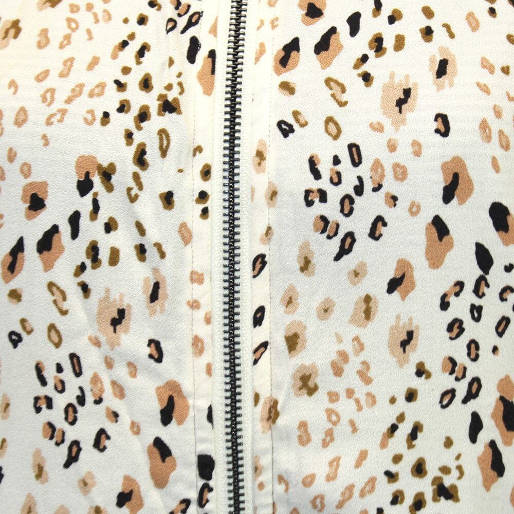 Saltwater Luxe Animal Print rayon bomber jacket top pockets zipper lined Small - Picture 4 of 8